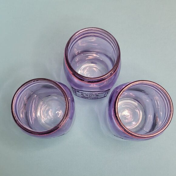 Lot 3 Purple Mason Canning Jars Pint Regular Country Style Decor - Picture 3 of 5